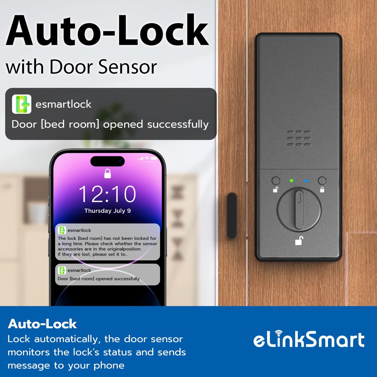 Palm Vein Smart Door Lock Built-in WiFi, 6 in 1 Keyless Entry Door Lock with App Remote Alexa Control Auto Lock Rechargeable Battery, Waterproof Front Door Deadbolt No hub No Drilling