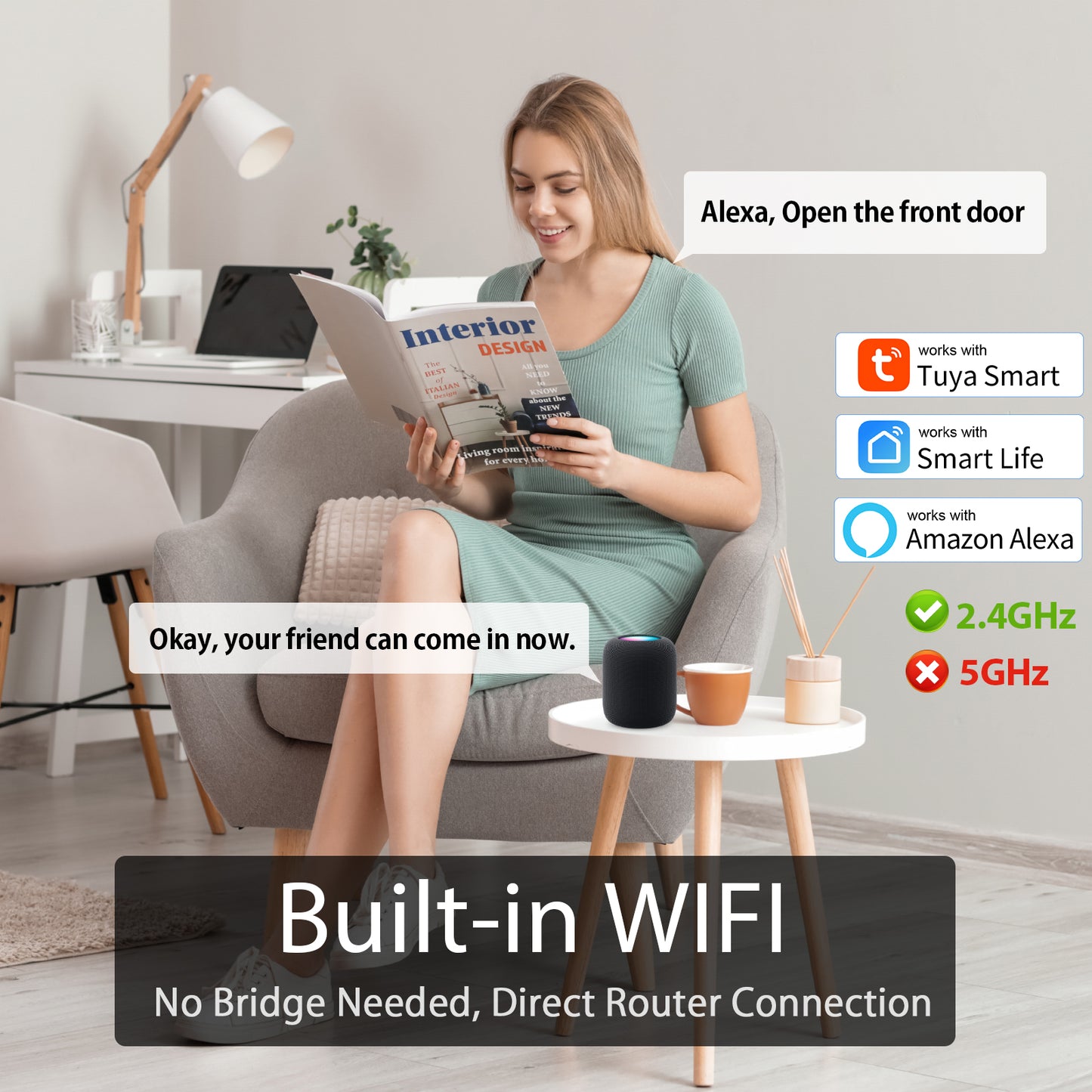 Smart Door Lock with Camera Deadbolt with Video Doorbell PIR Motion Detection Front Door Lock with Fingerprint Keypad Code Long-Lasting Battery Built-in Wi-Fi No hub Required No Drilling
